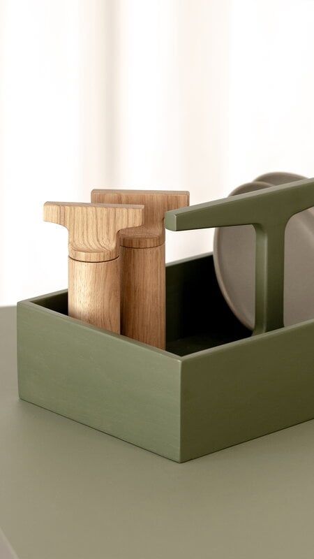 Ro Collection Toolbox container, low, green oak, decoration image