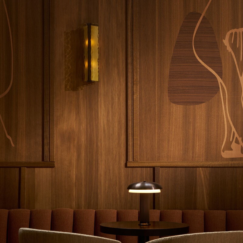 LYFA Noote portable lamp, bronze, decoration image