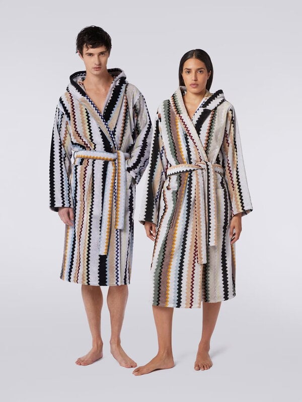 Missoni Home Accappatoio con cappuccio Curt, 160 nero multicolore, immagine decorativa