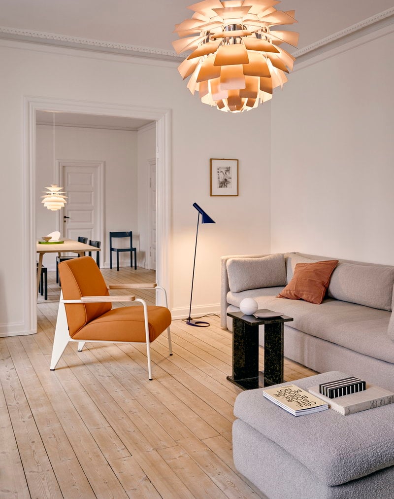 Mid-Century modern scandinavian floor lamp AJ black by Arne Jacobsen for Louis  Poulsen.