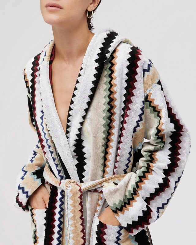 Missoni Home Accappatoio con cappuccio Curt, 160 nero multicolore, immagine decorativa