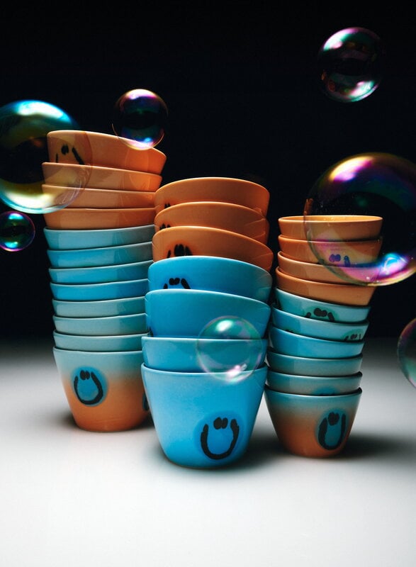 Frizbee Ceramics Super cup L, 275 ml, water orange gradient smile, decoration image
