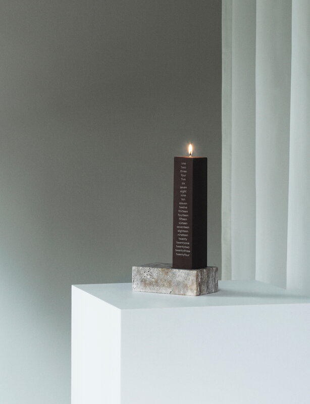 Normann Copenhagen Even candle holder, silver travertine, decoration image