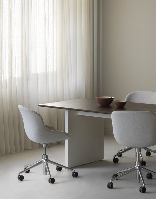 Normann Copenhagen Panel table, 90 x 200 cm, cream - dark brown, decoration image