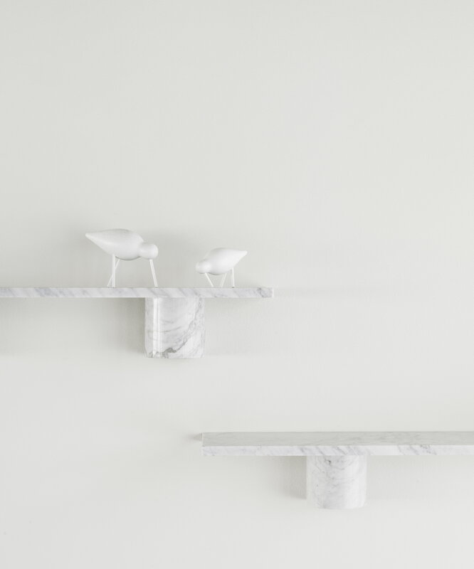 Normann Copenhagen Sten shelf, 80 cm, white marble, decoration image