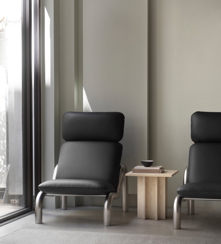 Normann Copenhagen Tube lounge chair black Ultra leather Finnish Design Shop UK