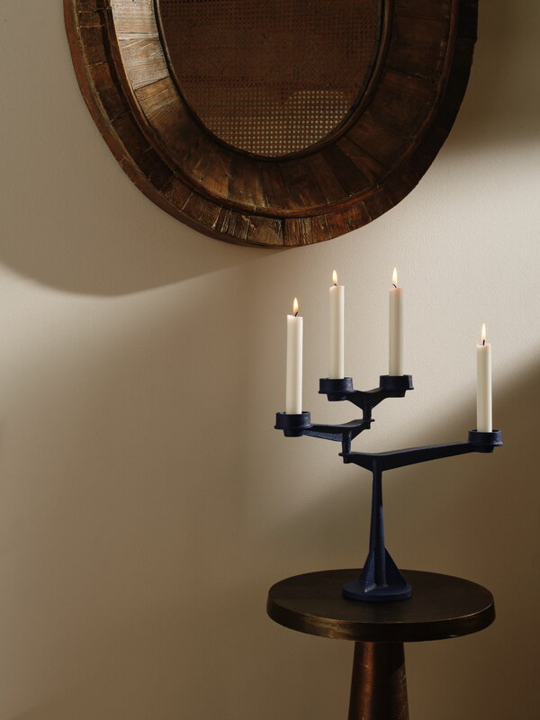 Tom Dixon Spin Mini candelabra, blue, decoration image