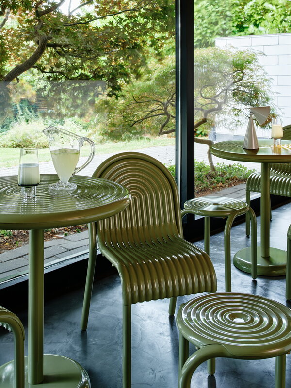 Tom Dixon Groove small round table, moss, decoration image