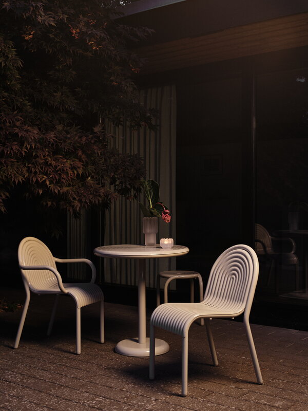 Tom Dixon Groove small round table, putty, decoration image