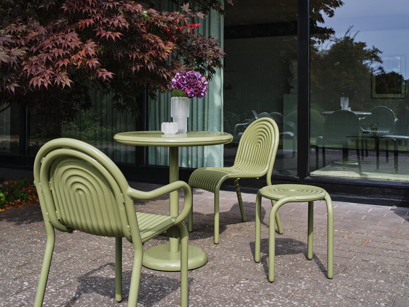 Tom Dixon Groove small round table, moss, decoration image