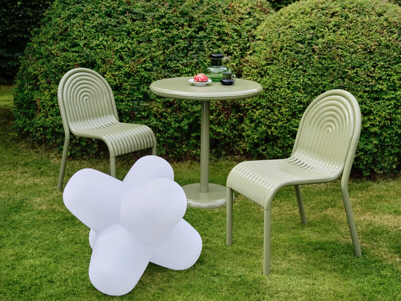 Tom Dixon Groove small round table, moss, decoration image