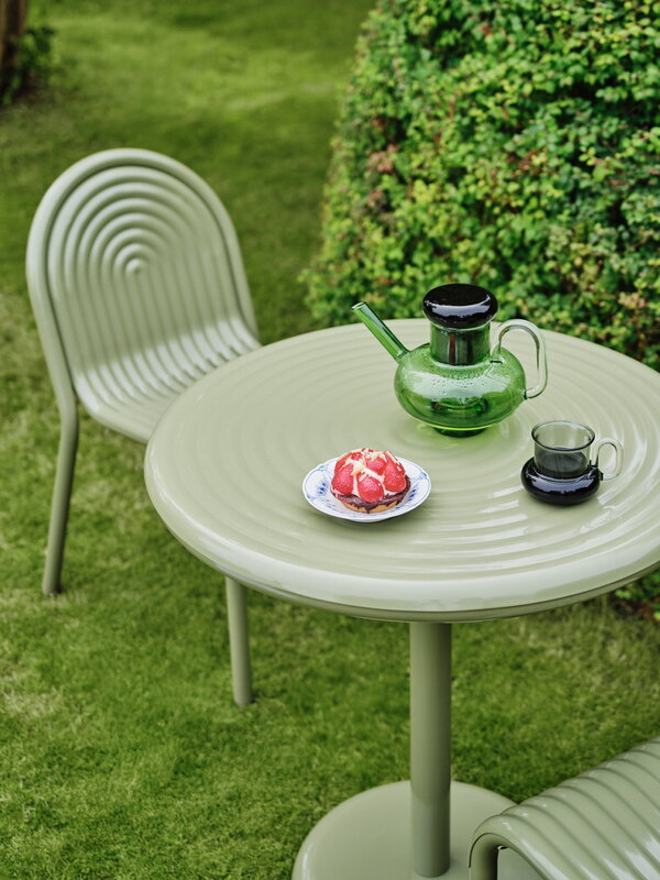 Tom Dixon Groove small round table, moss, decoration image