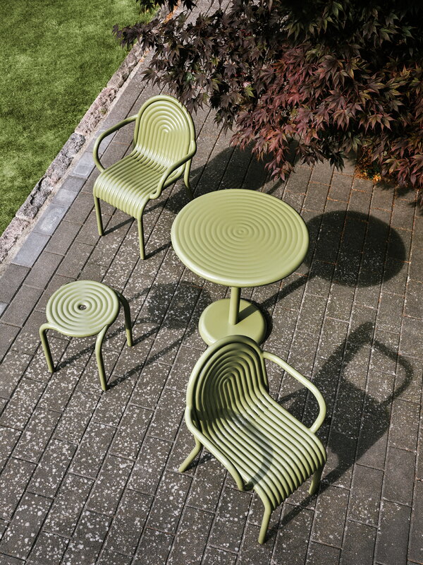 Tom Dixon Groove small round table, moss, decoration image