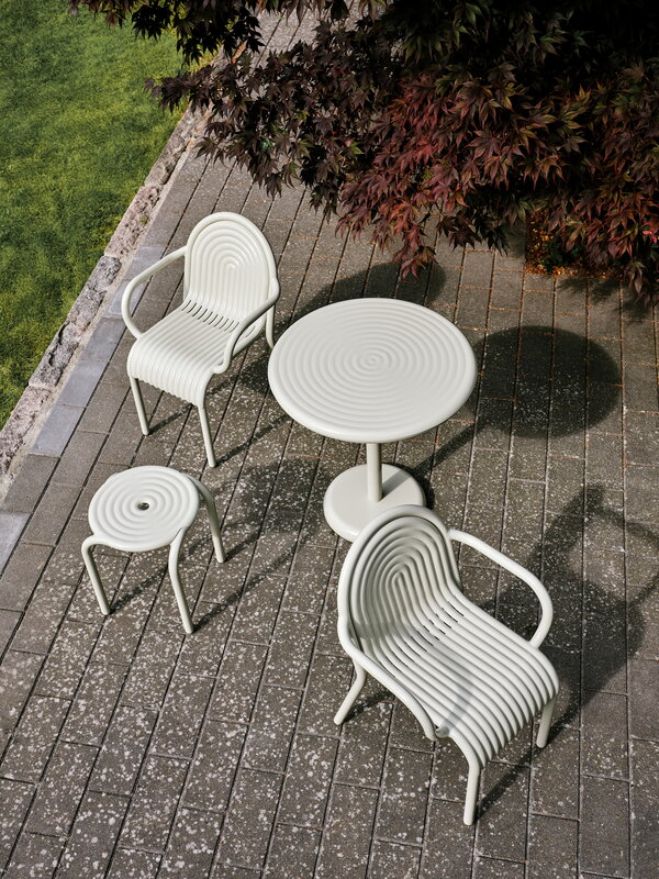 Tom Dixon Groove small round table, putty, decoration image