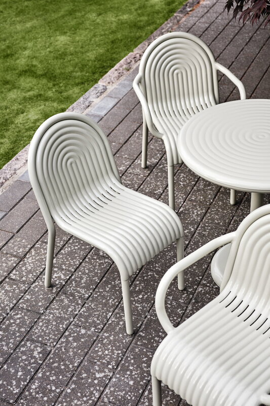 Tom Dixon Groove small round table, putty, decoration image