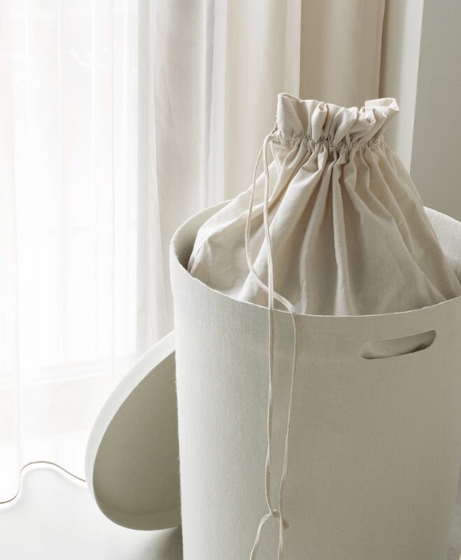 Normann Copenhagen Hide laundry basket cotton liner, off-white, decoration image