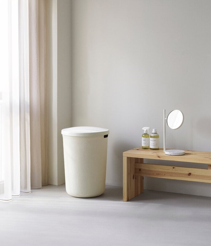 Normann Copenhagen Hide laundry basket, cream, view 6