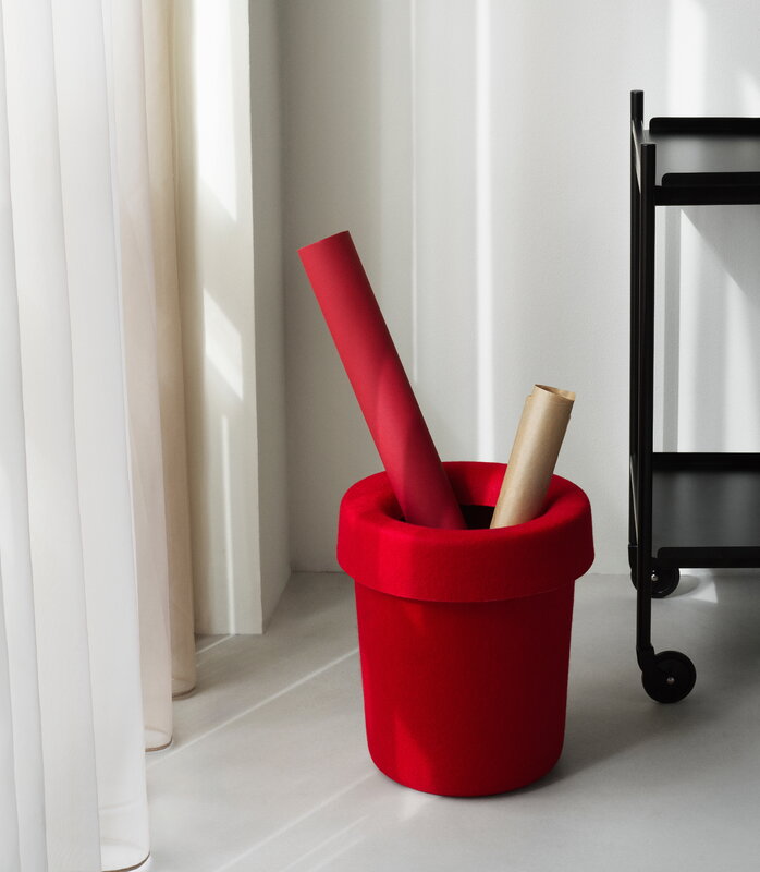 Normann Copenhagen Hide office bin, bright red, decoration image