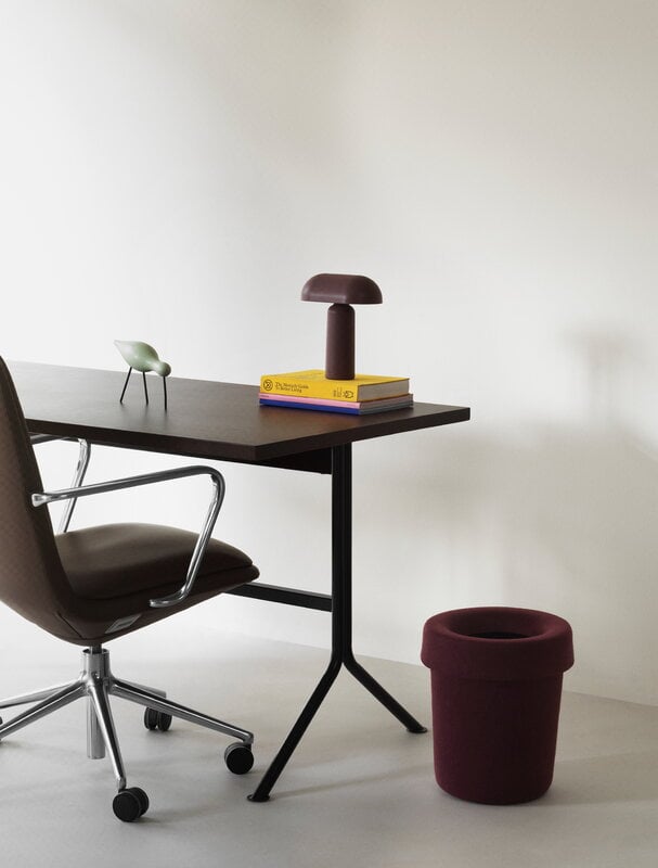 Normann Copenhagen Hide office bin, burgundy, decoration image