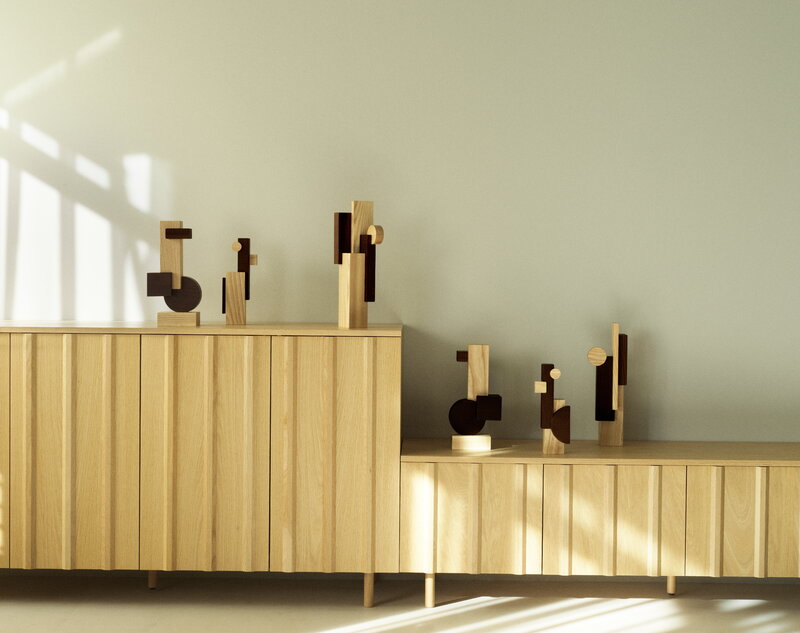 Normann Copenhagen Join sculpture, large, ash - carbonized ash, decoration image