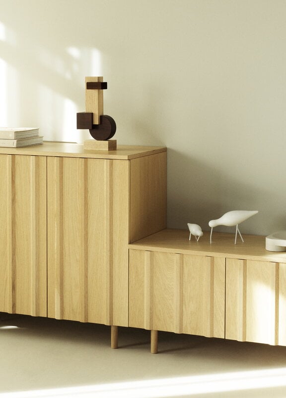 Normann Copenhagen Join veistos, keskikokoinen, saarni - hiiltynyt saarni, näkymä 4