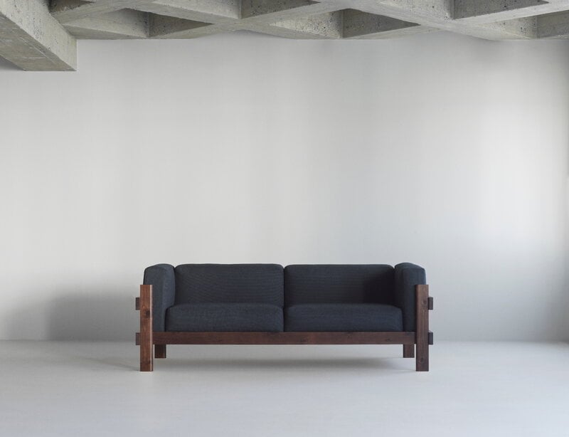 Normann Copenhagen Kube Sofa, 3-Sitzer, Kiefer - Remix 133 grau, dekorationsbild