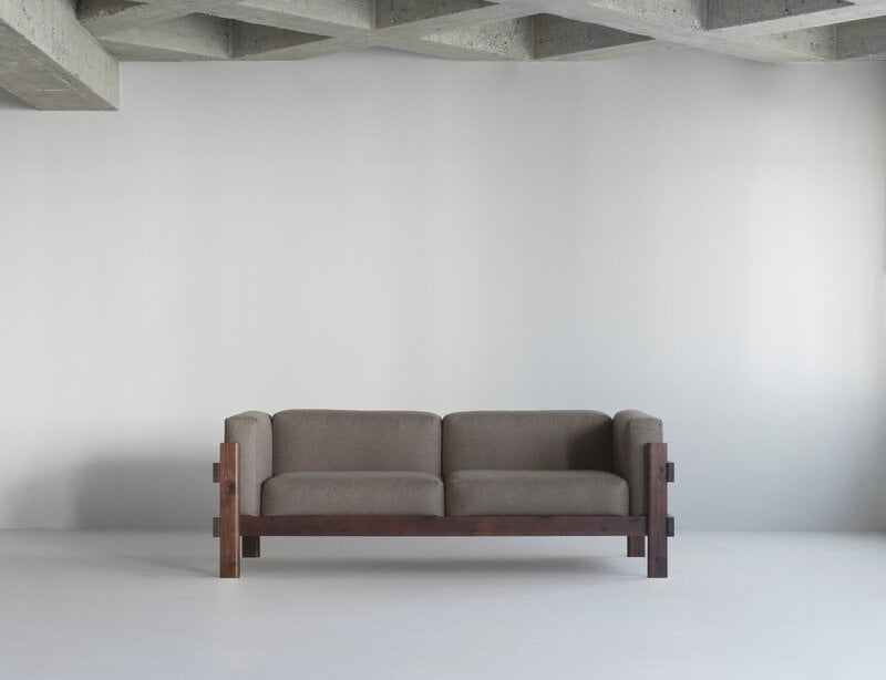 Normann Copenhagen Kube Sofa, 3-Sitzer, Kiefer - Remix 133 grau, dekorationsbild