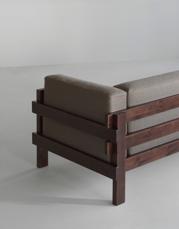 Normann Copenhagen Kube Sofa, 3-Sitzer, Kiefer - Remix 133 grau, dekorationsbild