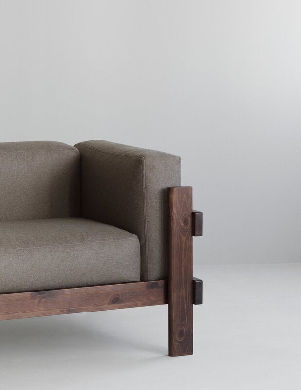 Normann Copenhagen Kube Sofa, 3-Sitzer, Kiefer - Remix 133 grau, dekorationsbild