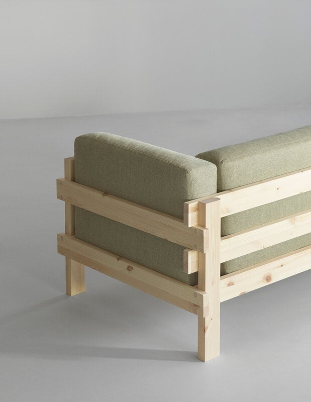 Normann Copenhagen Kube Sofa, 3-Sitzer, Kiefer - Hallingdal 110 hellgrau, dekorationsbild