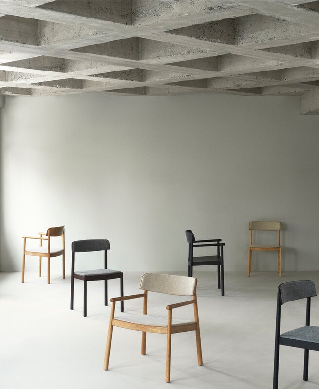 Normann Copenhagen Timb sillón, negro - Hallingdal 166 gris, imagen de decoración