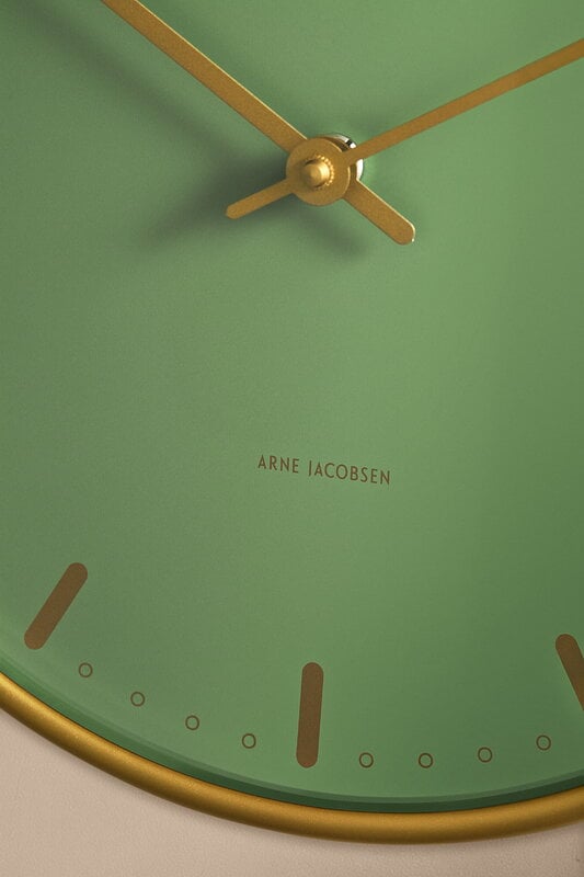Arne Jacobsen AJ City Hall wall clock, 29 cm, green | Finnish