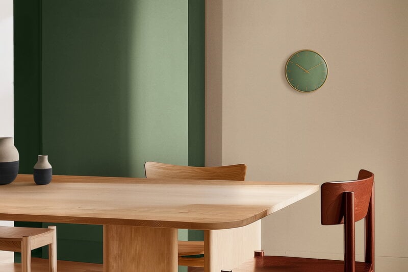 Arne Jacobsen AJ City Hall wall clock, 21 cm, green, decoration image