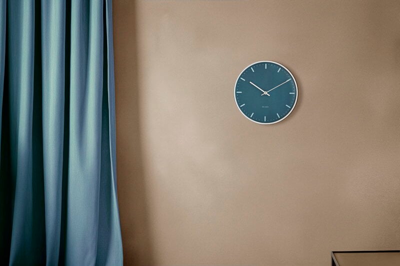 Arne Jacobsen AJ City Hall wall clock, 29 cm, blue, decoration image