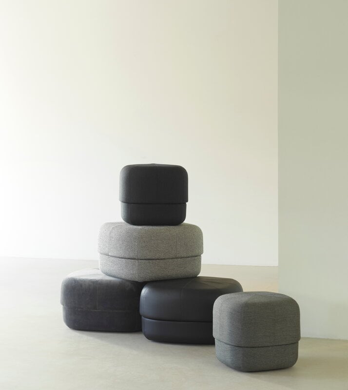 Normann Copenhagen Circus pouf, large, grey velour, view 2