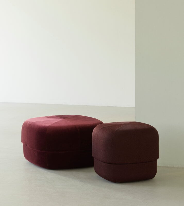 Normann Copenhagen Circus pouf, large, dark red velour, view 4