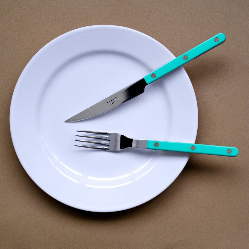 Sabre Paris Bistrot Solid dinner knife, turquoise, decoration image