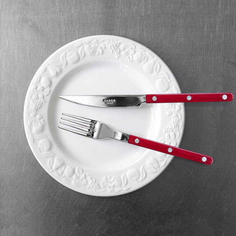 Sabre Paris Bistrot Solid dinner knife, burgundy, decoration image