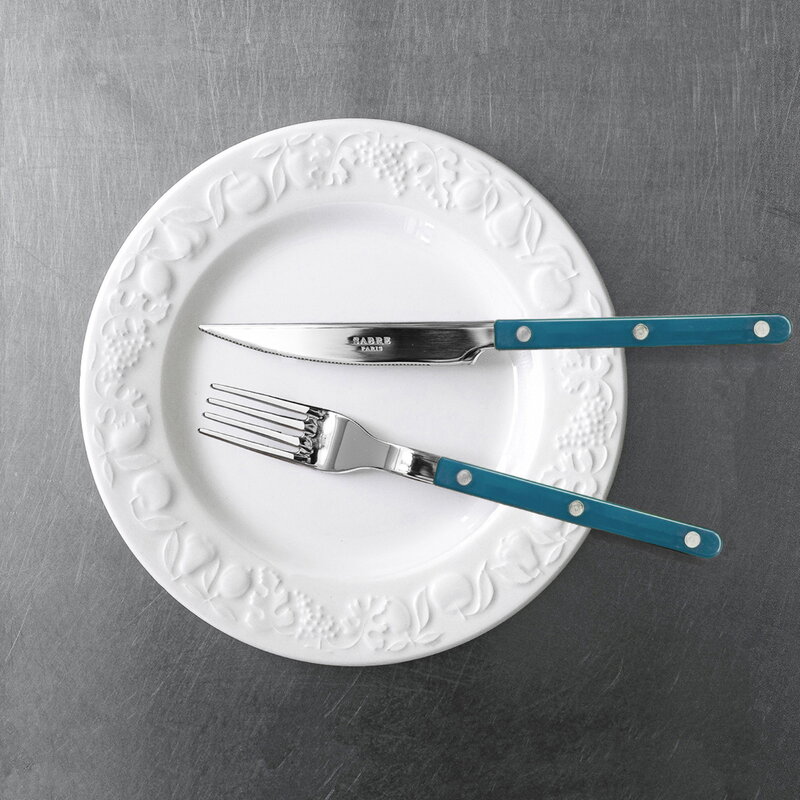 Sabre Paris Bistrot Solid dinner knife, aquamarine, decoration image