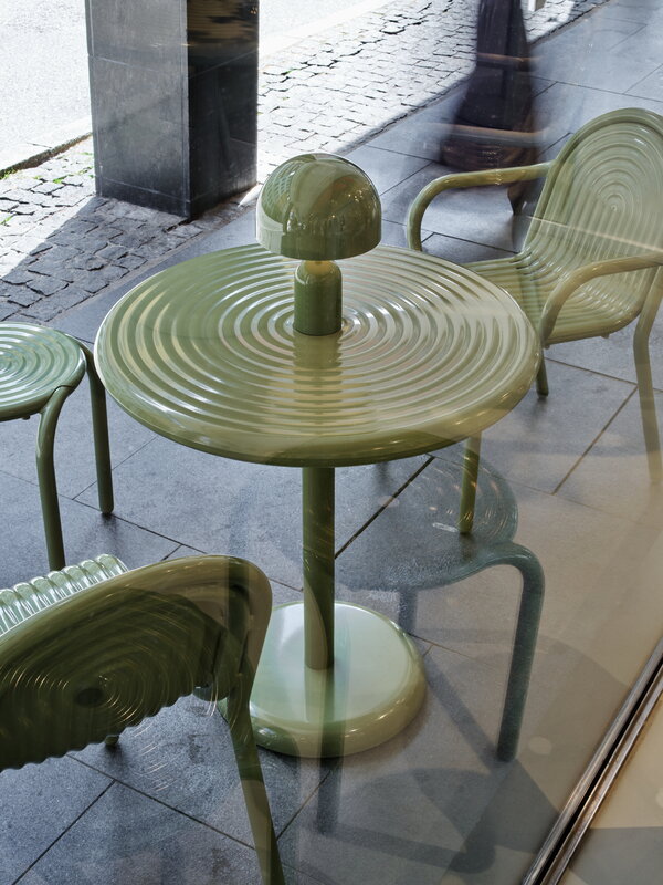 Tom Dixon Groove small round table, moss, decoration image