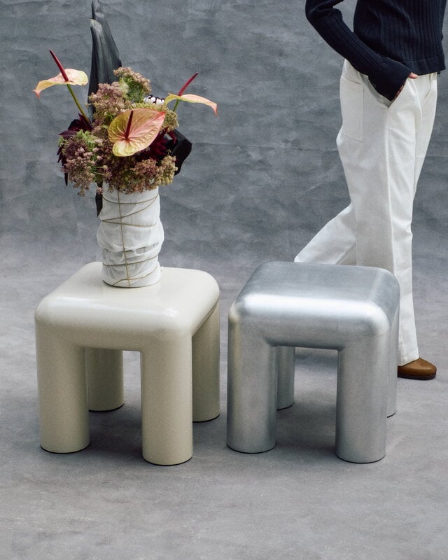 FORMARKIVET Cubio stool, 45 cm, light beige, decoration image
