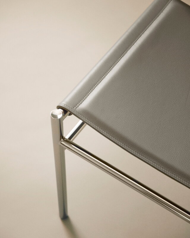 FORMARKIVET Ferra chair, steel - warm grey leather, decoration image