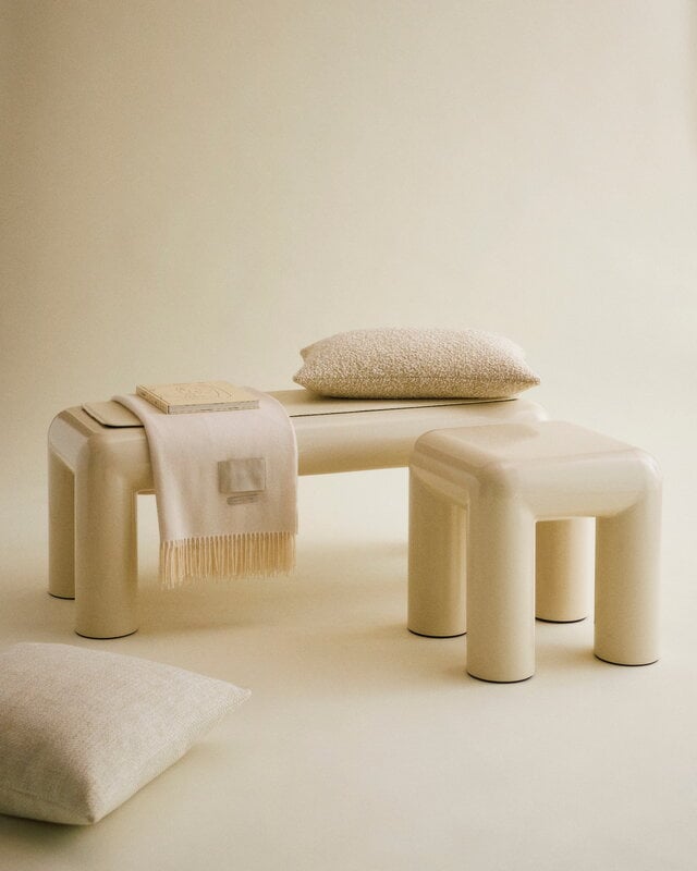 FORMARKIVET Cubio stool, 45 cm, light beige, decoration image