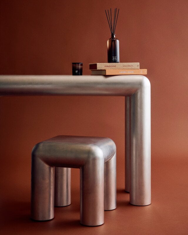 FORMARKIVET Cubio console table, 120 cm, raw aluminium, view 2