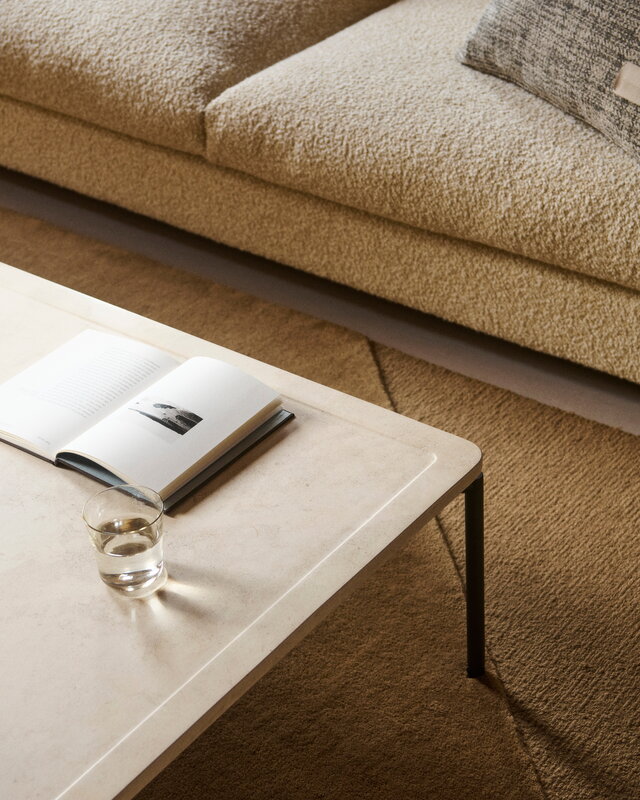 FORMARKIVET Dapple coffee table, rectangle, black - Medium Moleanos limestone, decoration image