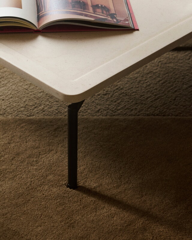 FORMARKIVET Dapple coffee table, rectangle, black - Medium Moleanos limestone, decoration image