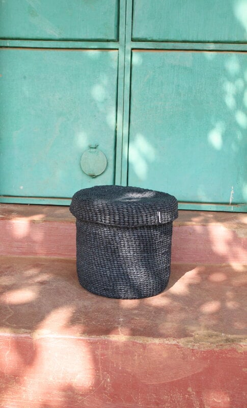 Mifuko Kiondo basket with lid, S, black, view 8