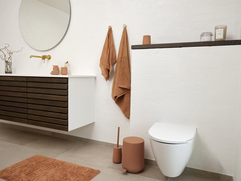 Zone Denmark Nova Scopino WC In Porcellana E Acciaio Inox, Con Porta Spazzolino, Rivestimento Soft Touch, Diametro 10,3 Cm, Altezza 37 Cm, Grigio : Thomas Dudzinski Design