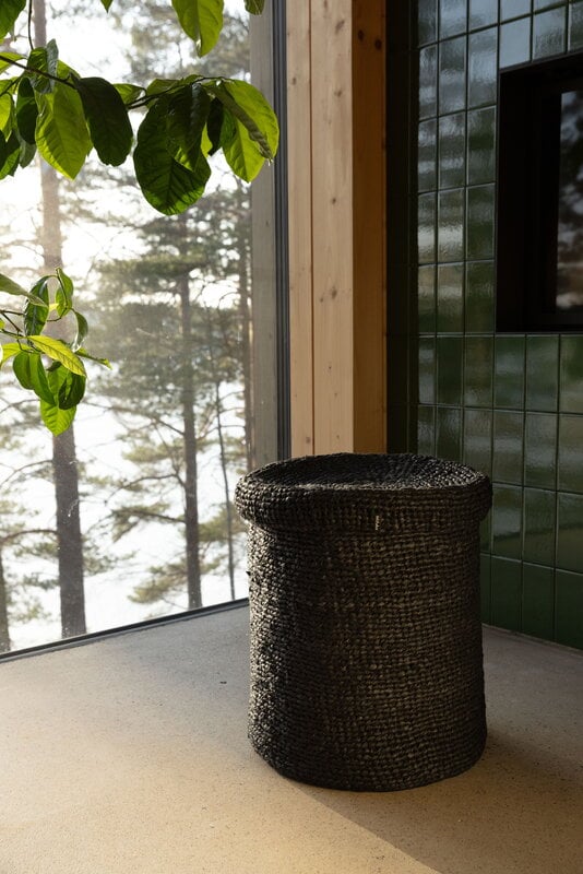 Mifuko Kiondo basket with lid, L, black, view 6