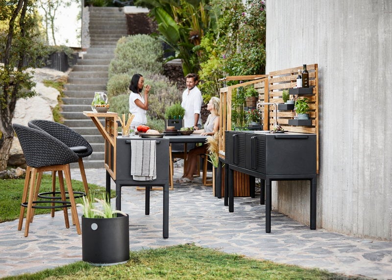 Drop Outdoor Kitchen Bar Teak, Kitchen Patio Garden Furniture